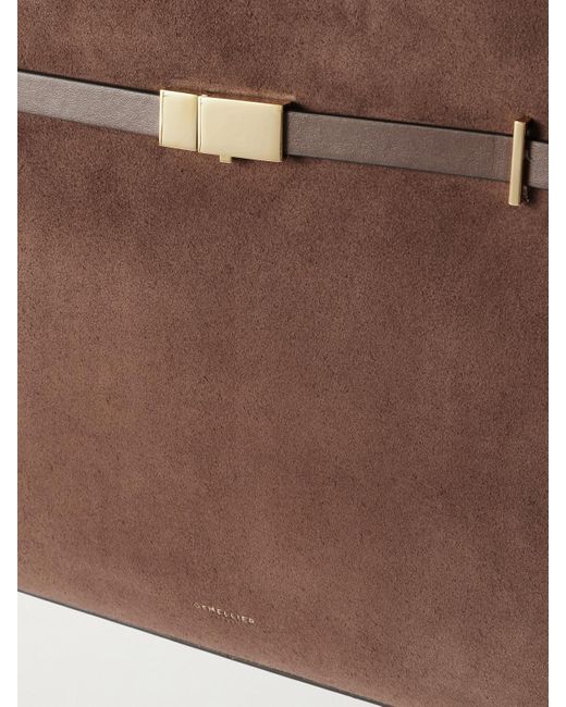 DeMellier London Brown The Hudson Tote Aus Veloursleder Mit Lederbesätzen