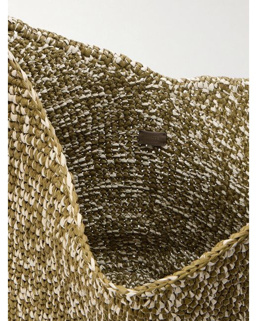 Khaite Metallic Lotus Medium Two-Tone Woven Tote