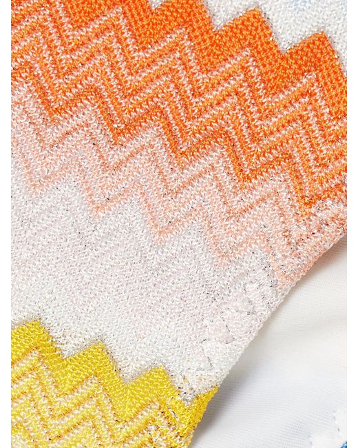 Missoni Multicolor Mare Striped Metallic Crochet-Knit Triangle Bikini