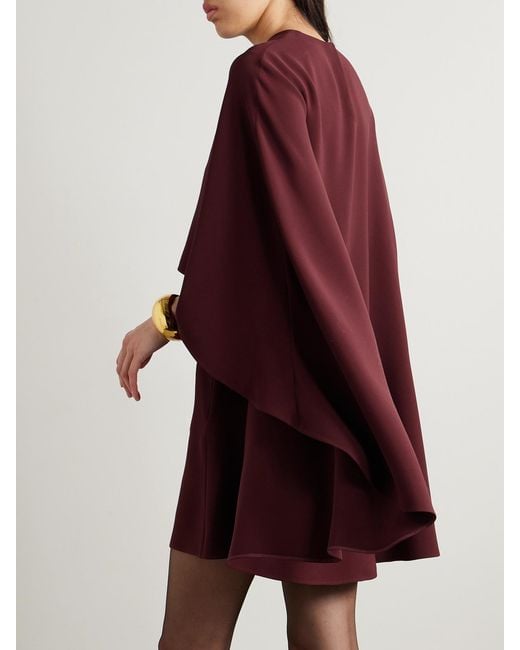 Valentino Garavani Purple Cape-Effect Silk-Crepe Mini Dress
