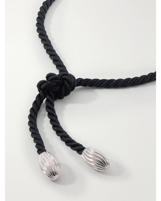 Julietta Natural Iris Rhodium-Plated, Shell, Resin And Cord Necklace