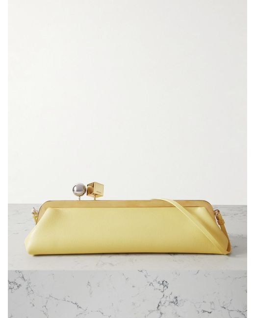 Jacquemus Yellow Le Salon Leather Clutch