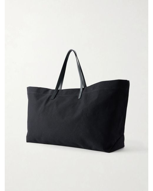 Kallmeyer Black Cottage Leather-Trimmed Canvas Tote