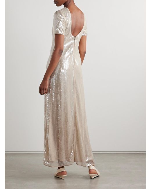 Robe Longue En Tulle À Sequins Et À Fronces Safi Staud en coloris Natural
