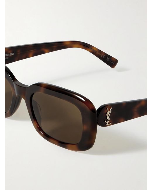 Saint Laurent Black Square-Frame Acetate Sunglasses