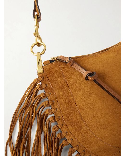 Isabel Marant Brown Oskan Soft Fringed Suede Shoulder Bag