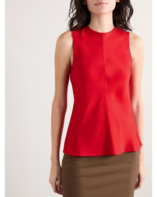 AMI Red Crepe Tank