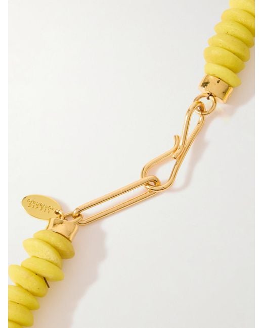 Lizzie Fortunato Yellow Laguna-Plated Beaded Necklace