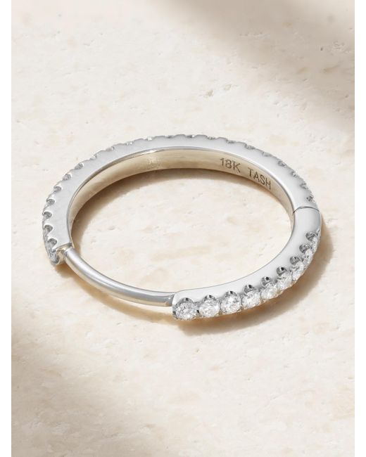 Boucle D'Oreille Unique En Or Blanc 18 Carats (750/1000) Et Diamants Eternity 11 Mm Maria Tash en coloris Natural
