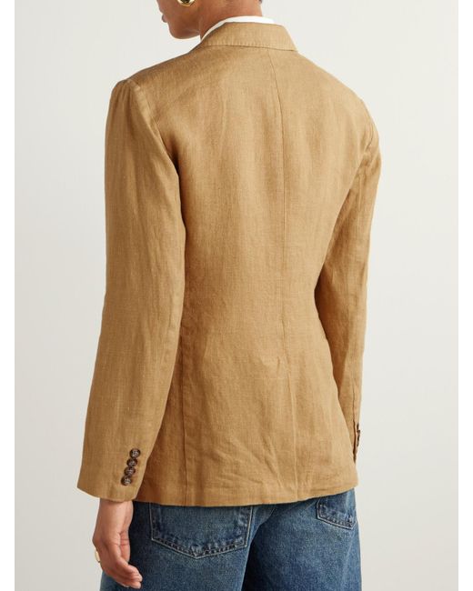 Polo Ralph Lauren Natural Double-Breasted Linen Blazer