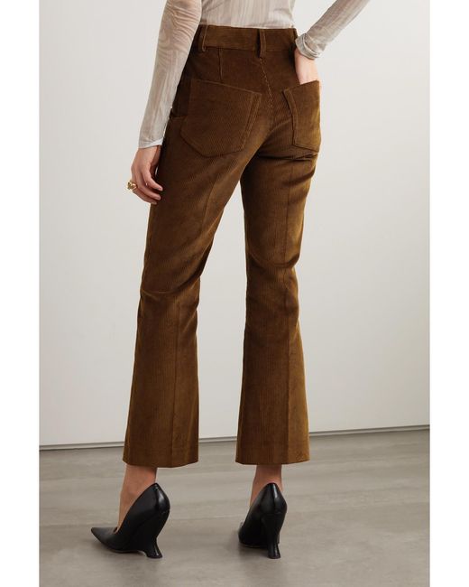Petar Petrov Brown Cropped Cotton-Corduroy Skinny Pants