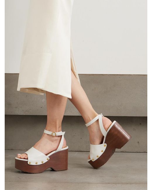 Gianvito Rossi Brown 110 Studded Leather Platform Sandals