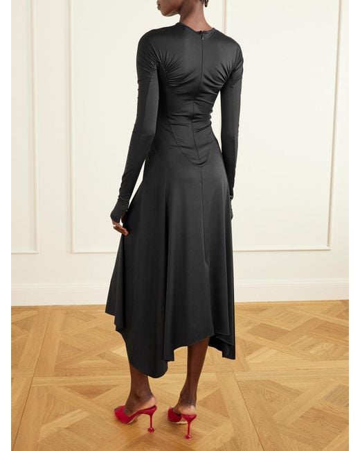 Victoria Beckham Jersey Midi Dress in Black | Lyst