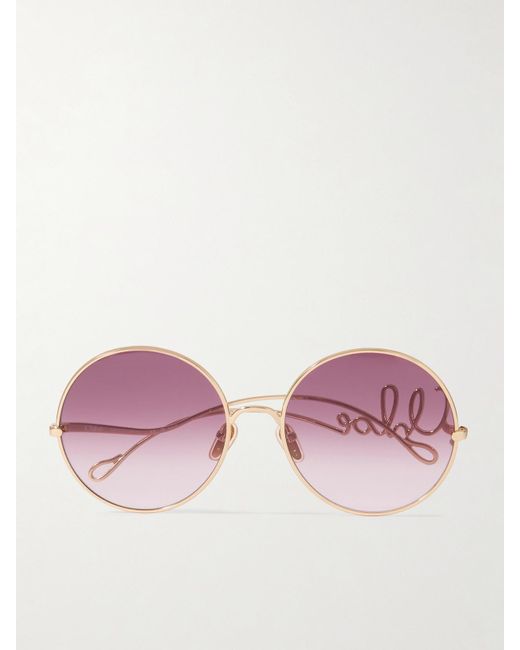 Chloé Iconic Round-Frame-Tone Sunglasses in Pink | Lyst