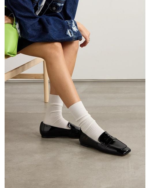 Aeyde Black Tom Loafers Aus Lackleder