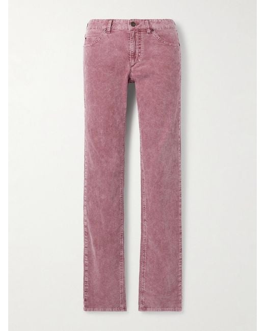 Isabel Marant Pink Leniya Cotton-Blend Corduroy Skinny Pants