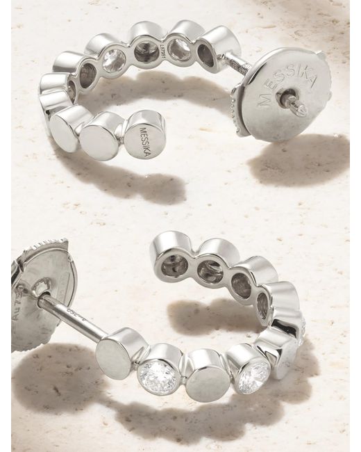 Messika Natural D-Vibes Mini 18-Karat Diamond Hoop Earrings
