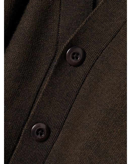 Lemaire Black Twisted Wool-Blend Cardigan