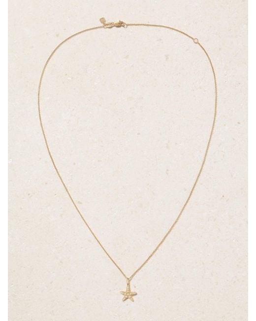 Sydney Evan White Starfish 14-Karat Diamond Necklace