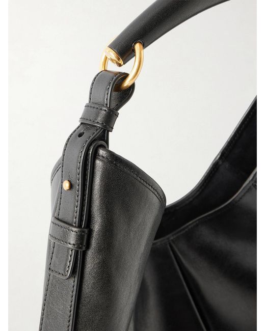 Saint Laurent Black Mombasa Paneled Leather Shoulder Bag