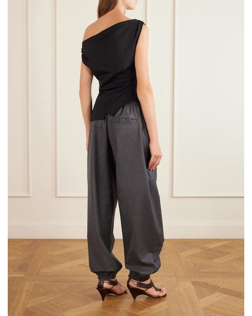 Rohe Black Off-The-Shoulder Draped Jersey Blouse