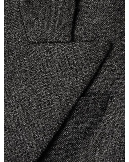 Saint Laurent Black Double-Breasted Cashmere-Twill Blazer