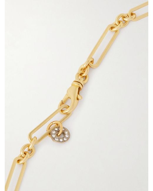 Maison Mayle White Soli Luna-Plated, Crystal And Lapis Lazuli Necklace