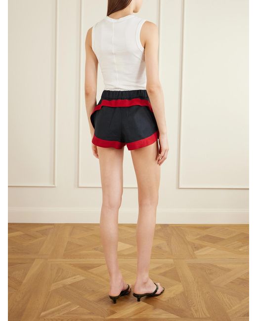 LIBEROWE Black Stella Tiered Linen Shorts