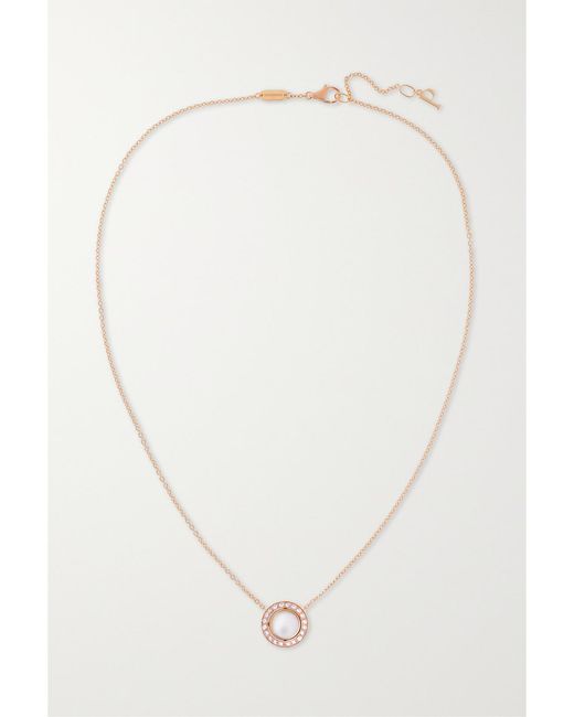 Piaget Natural Possession 18-Karat Rose, Mother-Of-Pearl And Diamond Necklace