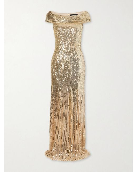Jenny Packham Natural Trixie Embellished Gown