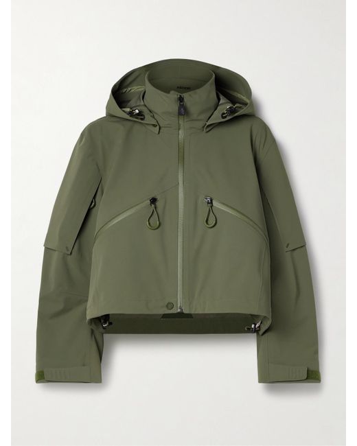 Moncler Green Kibira Appliquéd Shell Hooded Jacket