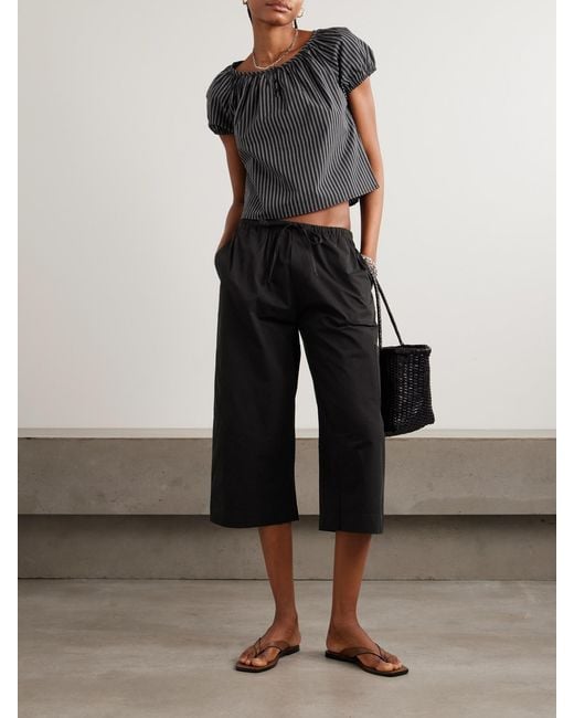Deiji Studios Black Striped Organic Cotton-Poplin Top