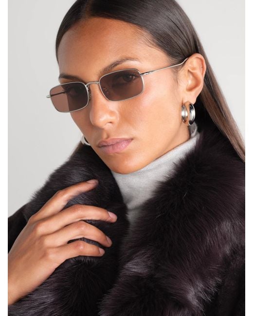 Oliver Peoples Pink Rectangle-Frame-Tone Sunglasses