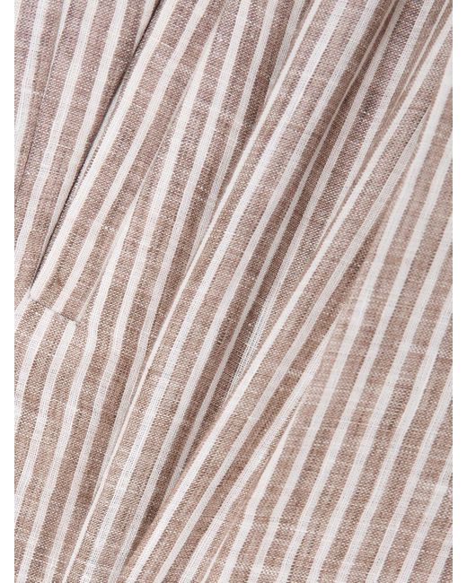 Brunello Cucinelli White Striped Linen Shorts