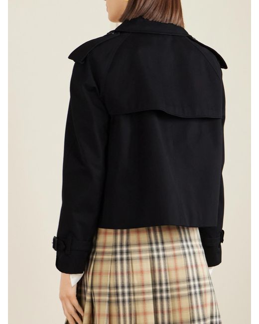 Burberry Black Double-Breasted Cotton-Gabardine Jacket