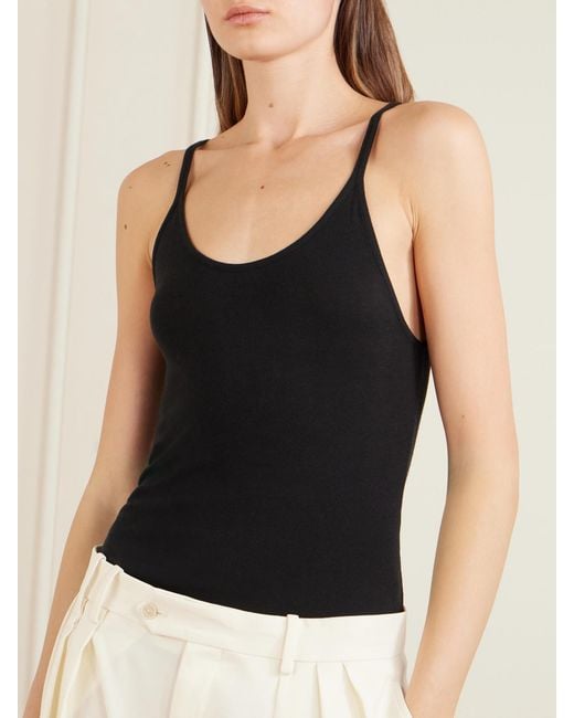 Calvin Klein Black Alicia Cotton-Blend Jersey Tank Top