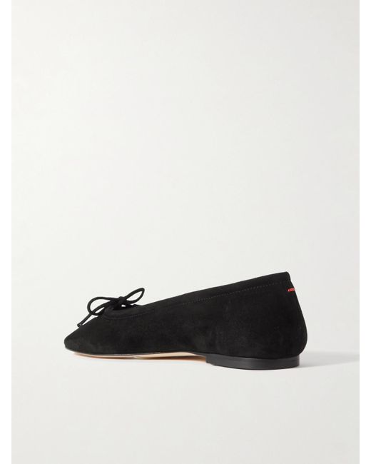 Aeyde White Delfina Suede Ballet Flats