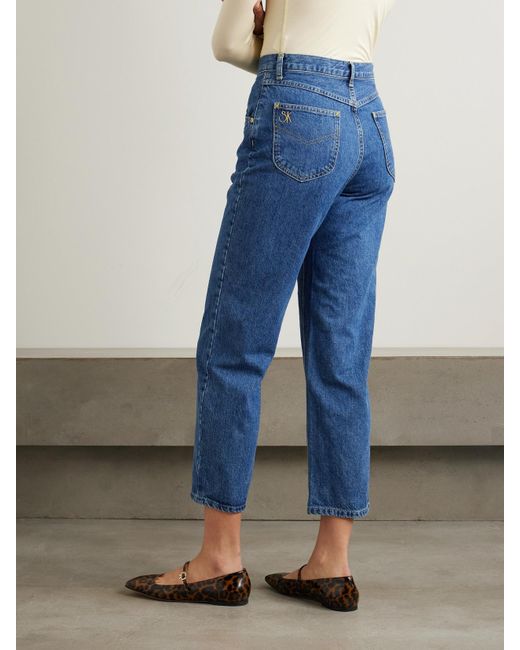 Suzie Kondi Blue Jordi High-Rise Straight-Leg Jeans