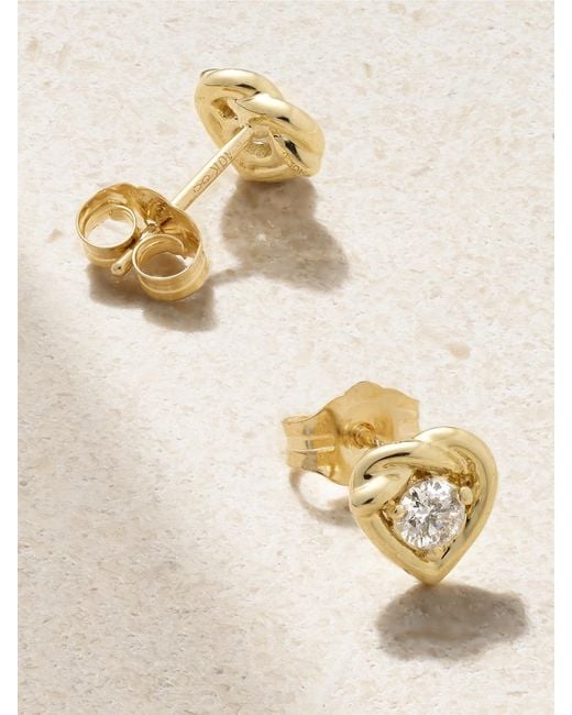 STONE AND STRAND Natural Tie The Knot 10-Karat Diamond Earrings