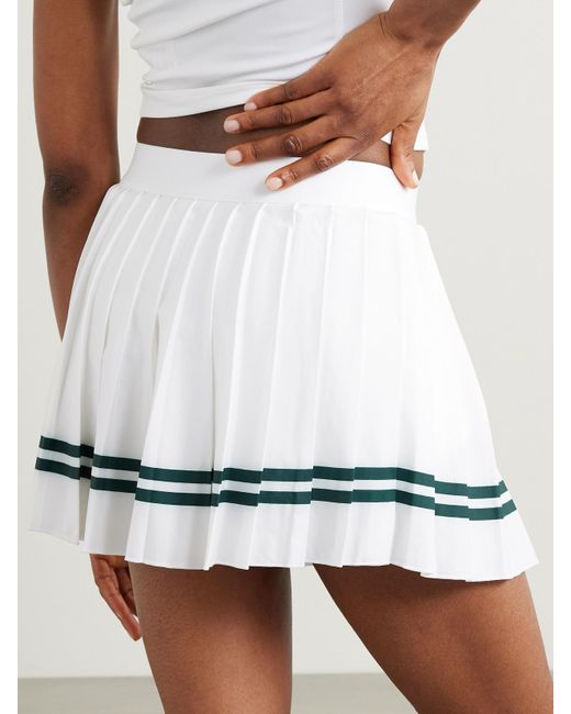 Sporty & Rich Striped Pleated Stretch-jersey Tennis Skirt in White | Lyst UK