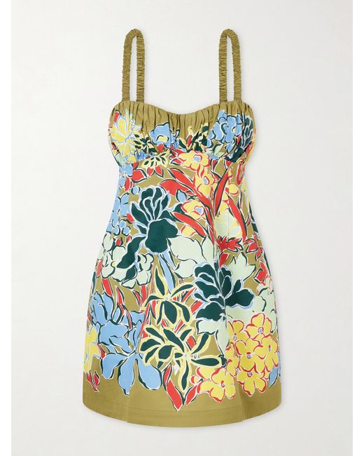 ALÉMAIS White Solstice Printed Organic Cotton Mini Dress