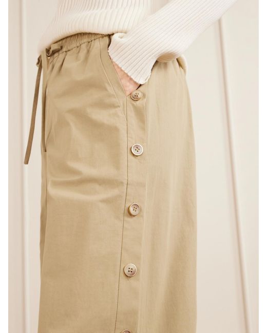 Zimmermann Natural Valiant Button Cotton Wide-Leg Pants