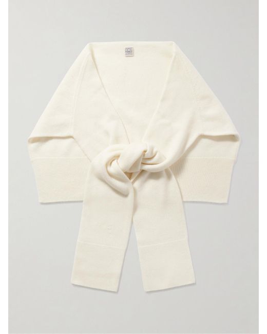 Totême Natural Sleeve Schal Aus Kaschmir Mit Stickerei