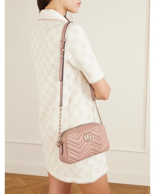 Gucci Pink Gg Marmont Quilted Leather Shoulder Bag