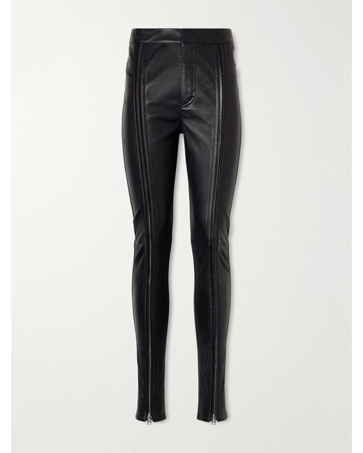 Tom Ford Black Zip-Up Leather Skinny-Leg Pants