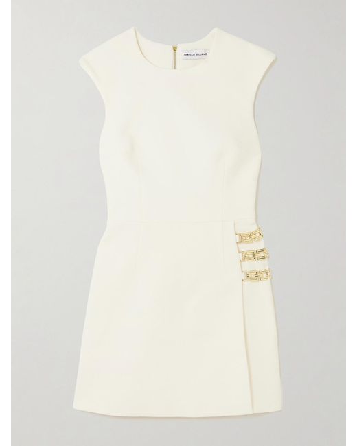 Rebecca Vallance Natural Freyja Minikleid Aus Crêpe Mit Verzierungen