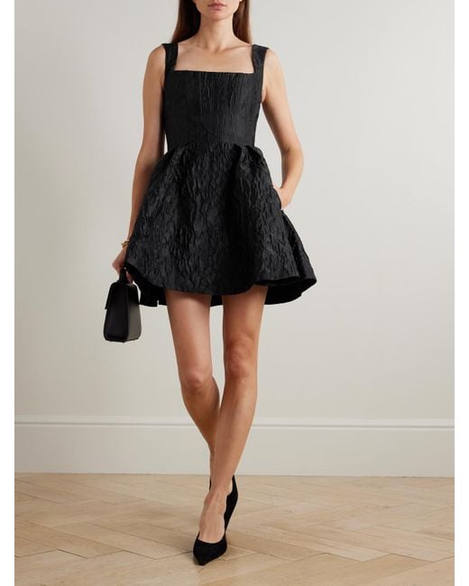 Rebecca Vallance Black Dreams Cloqué Mini Dress