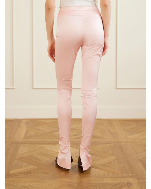 Gucci Pink Silk-Blend Faille Skinny-Leg Pants