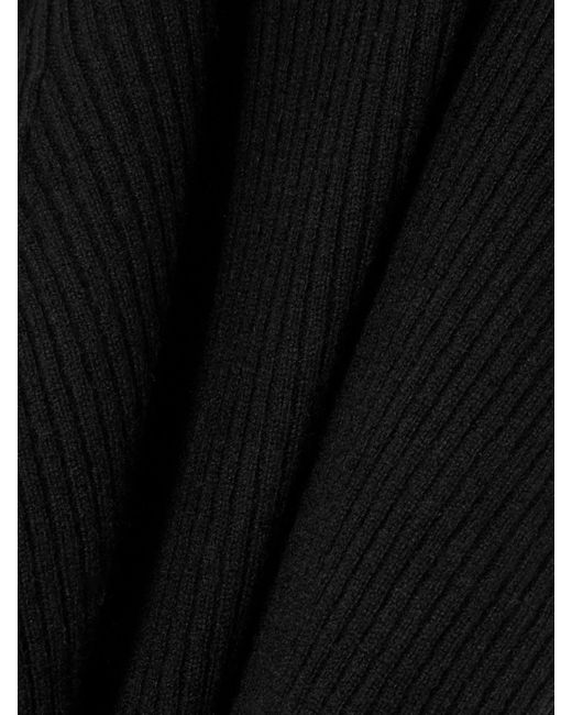 James Perse Black Stehkragenpullover Aus Geripptem Recyceltem Kaschmir