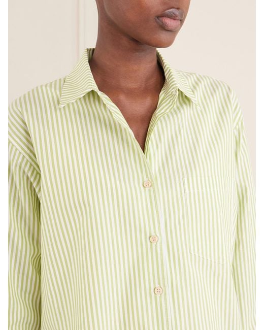 Jamie Haller Yellow Weekend Striped Cotton Shirt